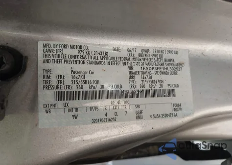 2017 Ford Focus Se from USA, damaged, VIN 1FADP3FE1HL302527